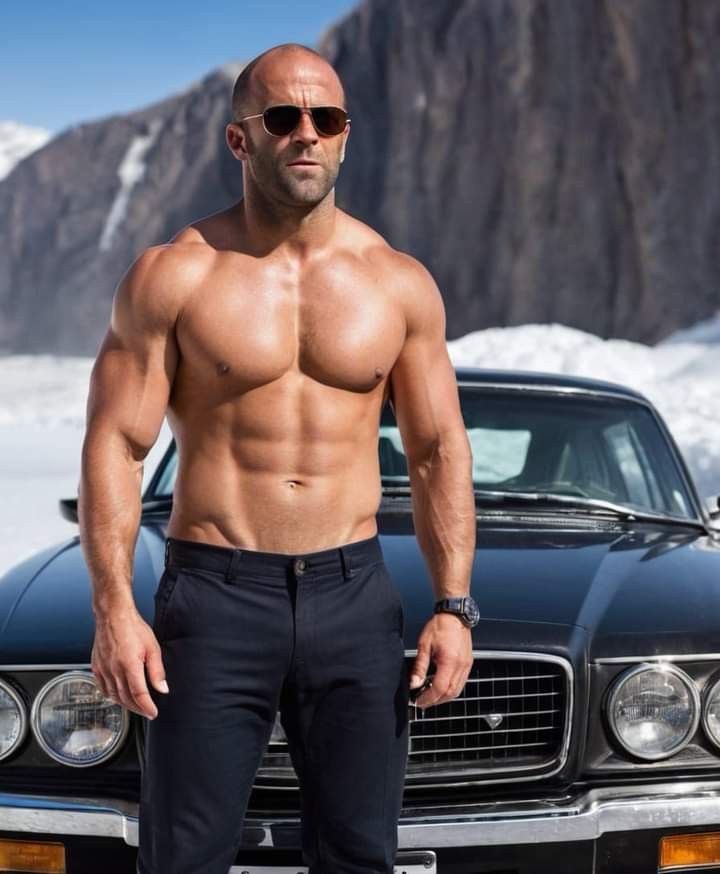 Jason Statham shirtless look